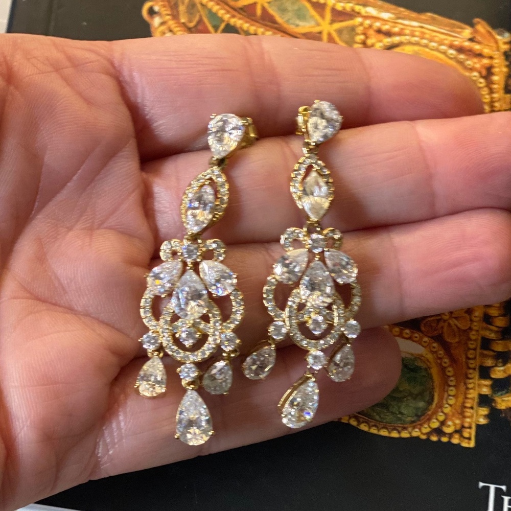 Evening wear crystal chandelier earrings